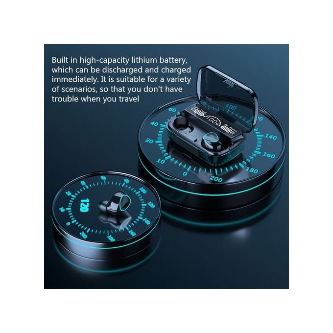 M10 Wireless Bluetooth Earphones Waterproof LED Dispay Headset Hifi Stereo