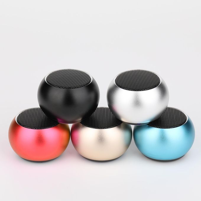 Red Portable Bluetooth Speaker with Card Slot and Mini Metal Heavy Bass for Outdoor Use