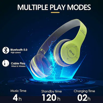 Buy G2L HIGH QUALITY Bluetooth Wireless Headphone with HD Sound Bass GREEN On the Ear Bluetooth Headset (Green, On the Ear) in Kumasi a