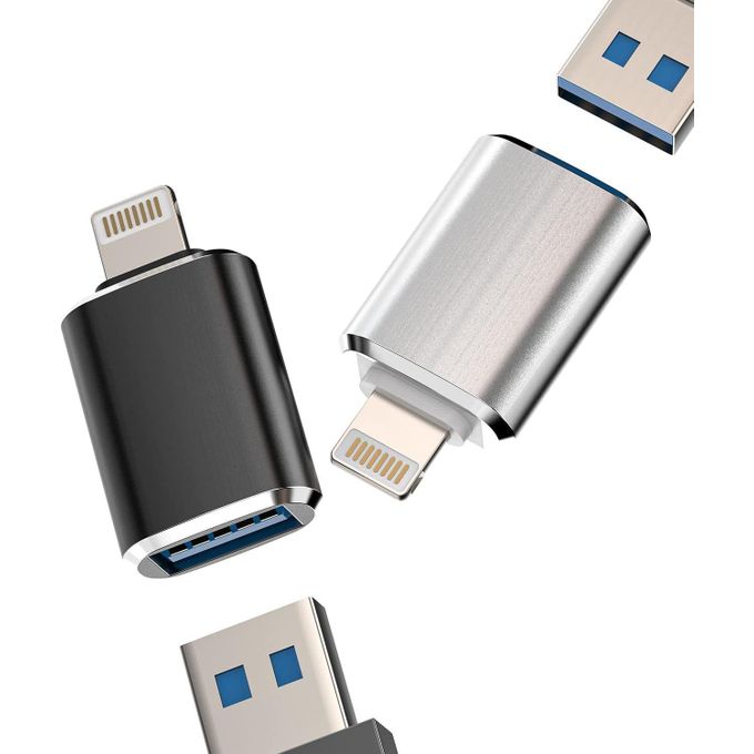 Silver iPhone USB 3.0 OTG Adapter