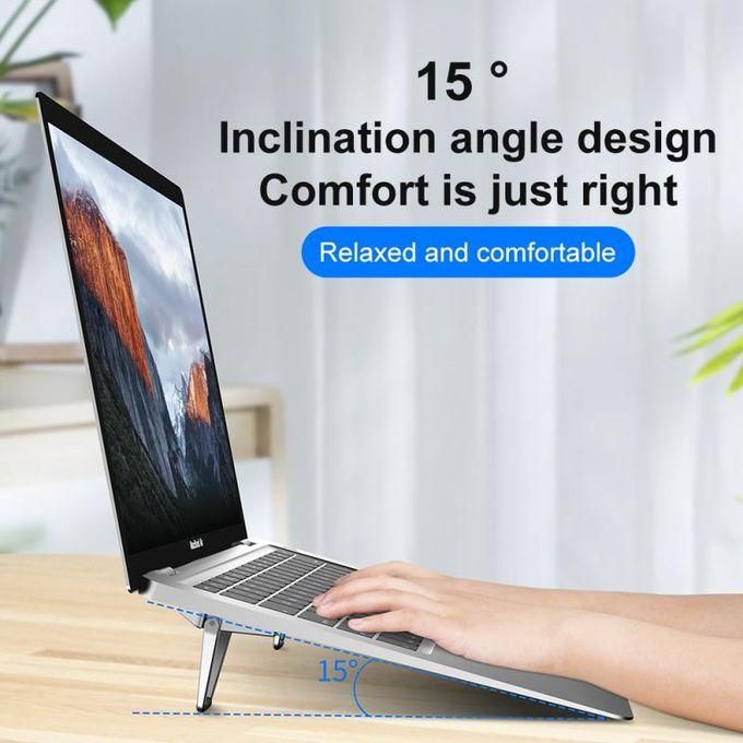 Silver Metal Adjustable Foldable Laptop Stand Holder