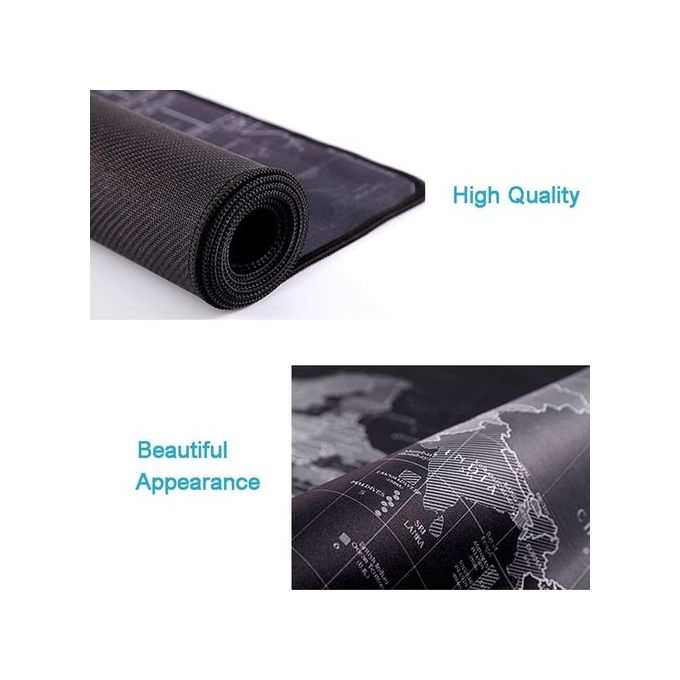 Non-Slip World Map Design Gaming Mouse Pad and Keyboard Mat, Dimensions: 90 x 40 cm