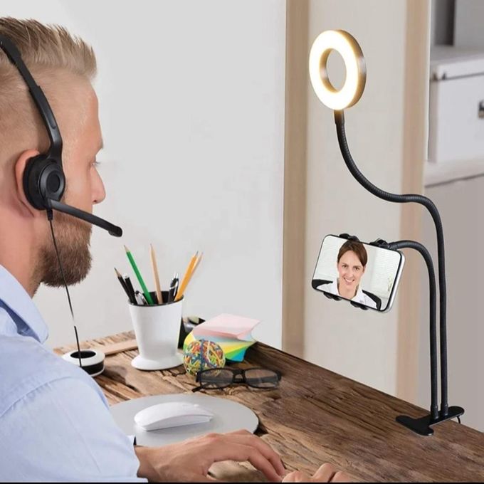 AB LED Desktop Ring Light for Video Selfies – Perfect for YouTube Live Streaming and TikTok — product view 3