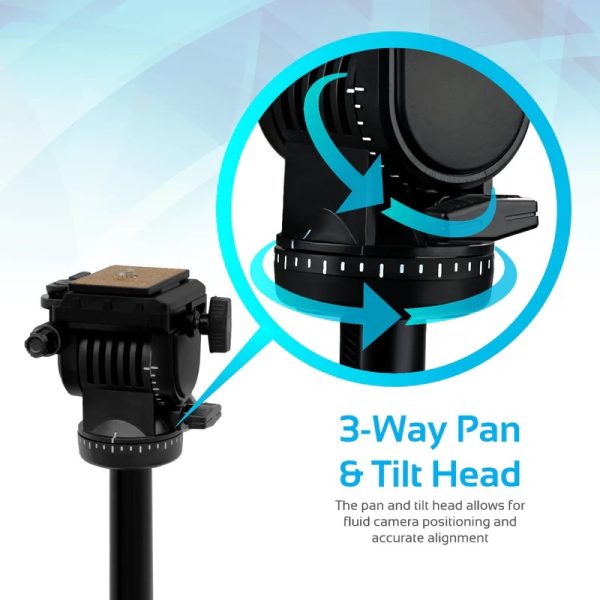 Promate Professional Aluminum Tripod with 3-Way Precision Head