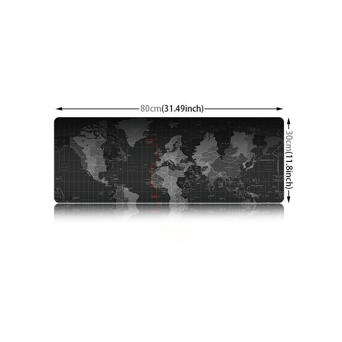 Non-Slip World Map Design Gaming Mouse Pad and Keyboard Mat, Dimensions: 80 x 30 cm