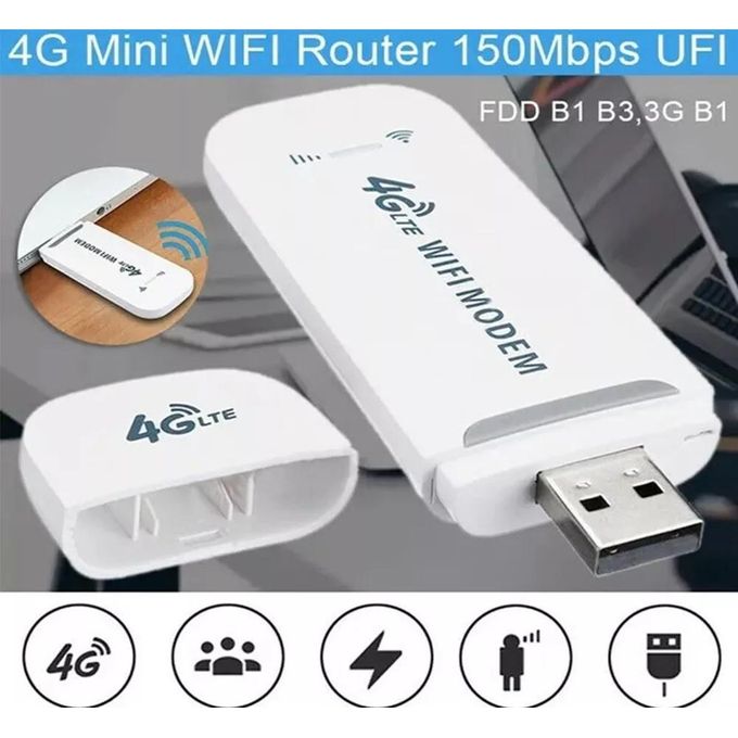White 4G LTE USB WiFi Router Modem