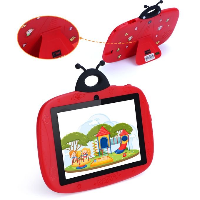 C Idea Kid Tablet 7 Inch For Kid 1024*600 Screen 32GB+4GB Sim 3000mAh with 4-hour Battery Life Red