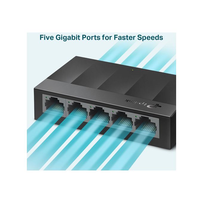 TP-Link LS1005G 5-Port Gigabit Unmanaged Switch in Black — product view 2
