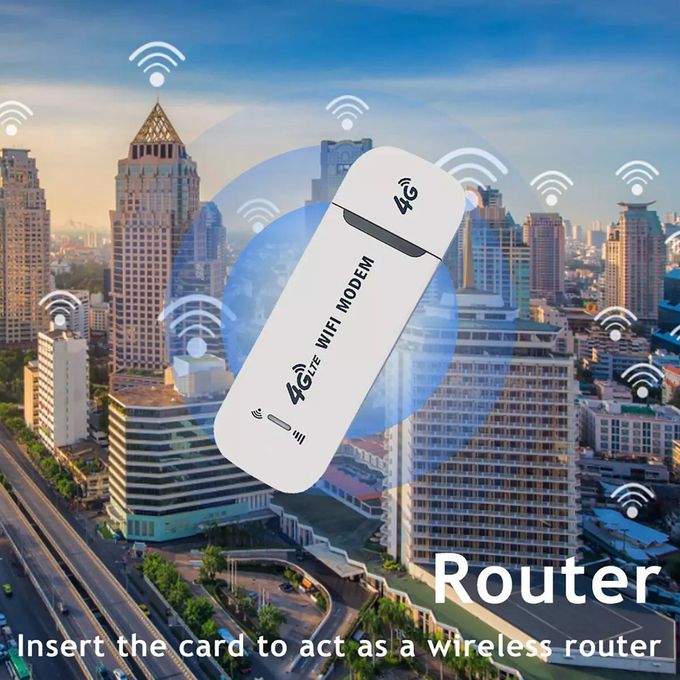 White 4G LTE USB WiFi Router Modem