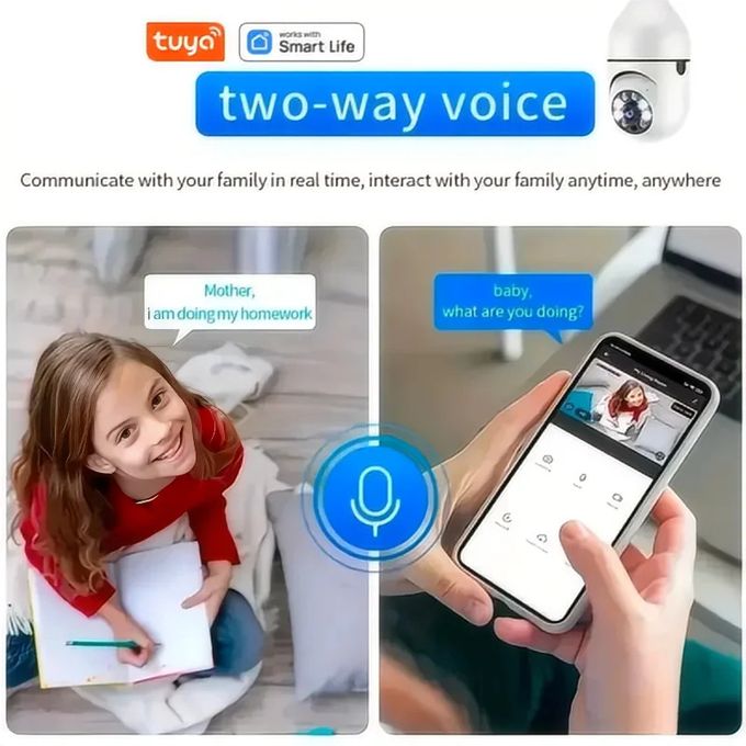 HD Night Vision Bulb WiFi Security Camera with Two-Way Audio Support — product view 4