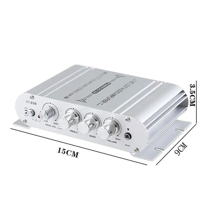 2.1CH Power Amplifier for Home, Car, and Meeting Theaters – 20W x 2 + 40W Sound Amplifier — product view 5