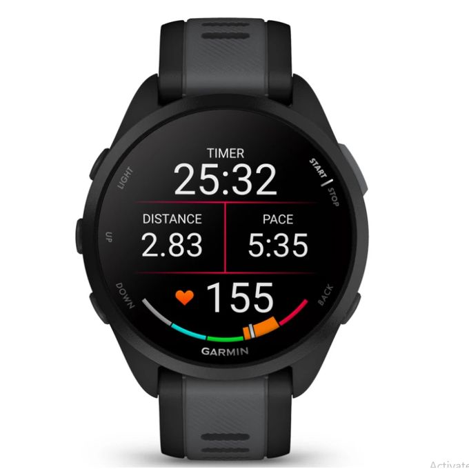 Garmin Forerunner 165 GPS Watch in Black and Slate Grey