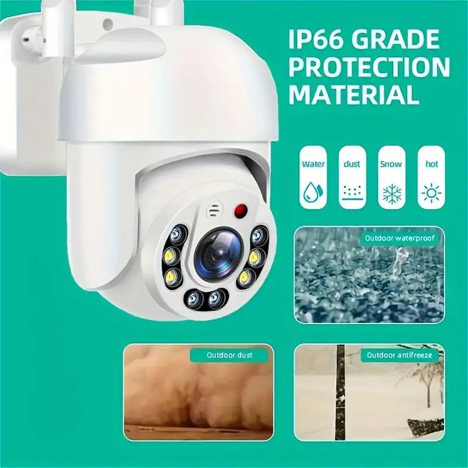 360° IP Camera with WiFi Security, Waterproof Design, PTZ Auto Tracking, and Audio Surveillance