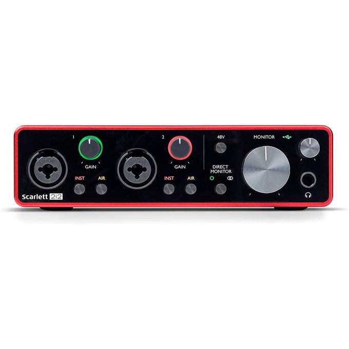 Red Focusrite 2i2 Scarlet Audio Interface