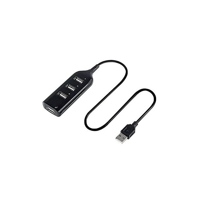 Black 4-Port USB 2.0 Hub