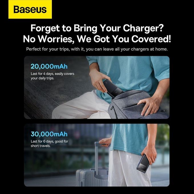 Baseus Star-Lord 30000mAh Fast Charging Power Bank with Digital Display – 22.5W, Black — product view 3