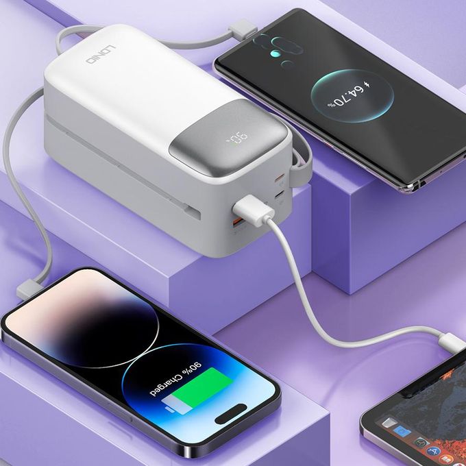 Gray PQ50 Portable Power Bank – 50,000mAh Capacity