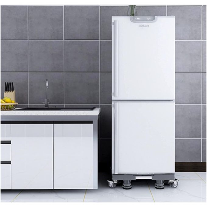 Versatile Mobile Base Stand for Dorm Refrigerators with 8 Sturdy Feet – Gray/Black — product view 3