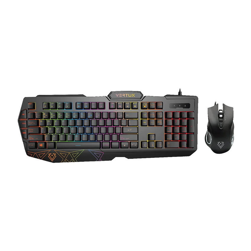 Vertux RGB Gaming Keyboard and Mouse Set with Instant Macro Keys