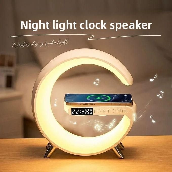 DIY Night Light Wireless Bluetooth Speaker with Wireless Charging and Digital Alarm Clock – 10 Lighting Modes in kumasi — product view 5