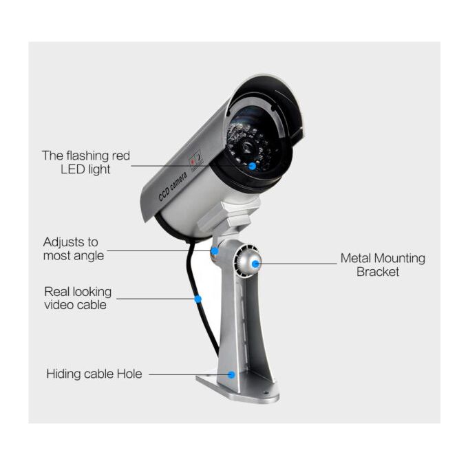 Waterproof Dummy Fake CCTV Camera – Buy One, Get One Free – Grey