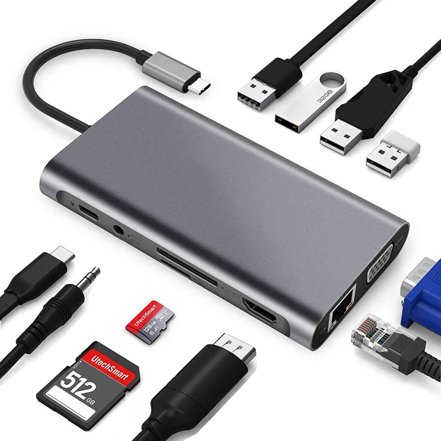 11-Port Type C Multi-Hub Adapter