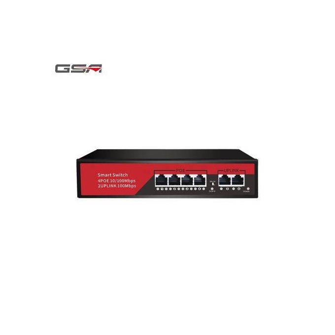 AI-Powered 4-Channel PoE Switch with 2 Uplink Ports for Hikvision CCTV