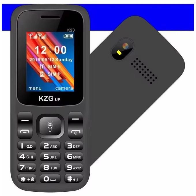 Kzg K20 – 1.7” Dual Sim Phone With FM Radio & Torch – 500mAh – Black