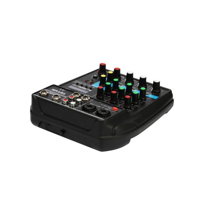 TE Professional 4-Channel Studio Audio Mixing Console with USB Ports – Black