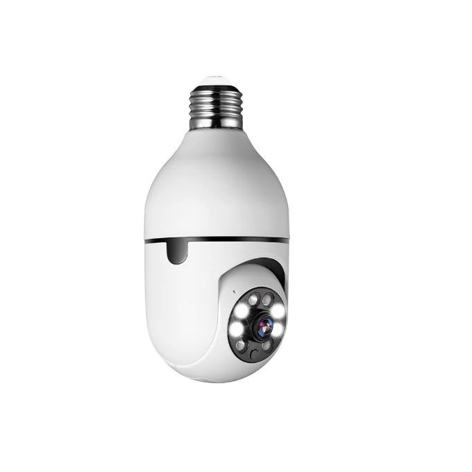 1080p Pan-Tilt Outdoor WiFi Light Bulb Camera - White