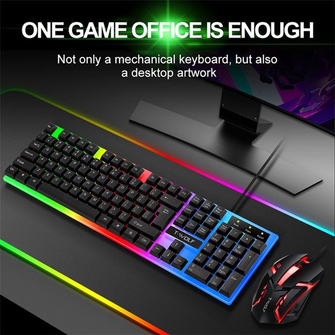 Wolf TF230 Wired Gaming Keyboard with Backlighting and Mouse in kumasi