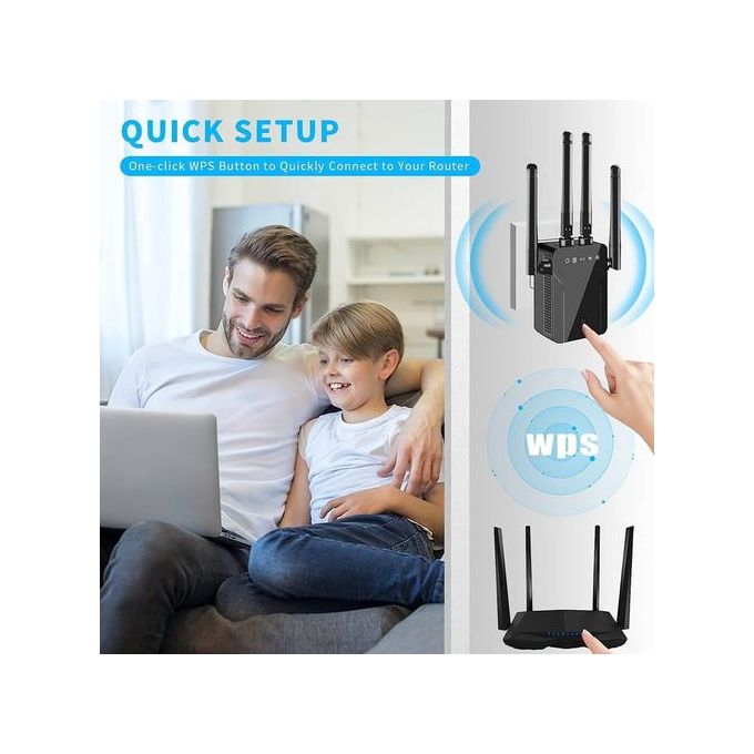 2.4G 300Mbps Wireless WiFi Repeater – WiFi Signal Booster with 4 Antennas — product view 2
