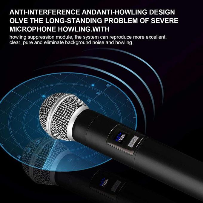 Rechargeable Wireless Microphone – 2 Handheld Microphones — product view 2