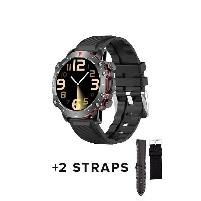 LG78 Pro 1.54" Full Touchscreen Smartwatch with Wireless Charger (App: hryfine) - Black