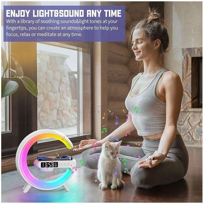 DIY Night Light Wireless Bluetooth Speaker with Wireless Charging and Digital Alarm Clock – 10 Lighting Modes in kumasi — product view 4