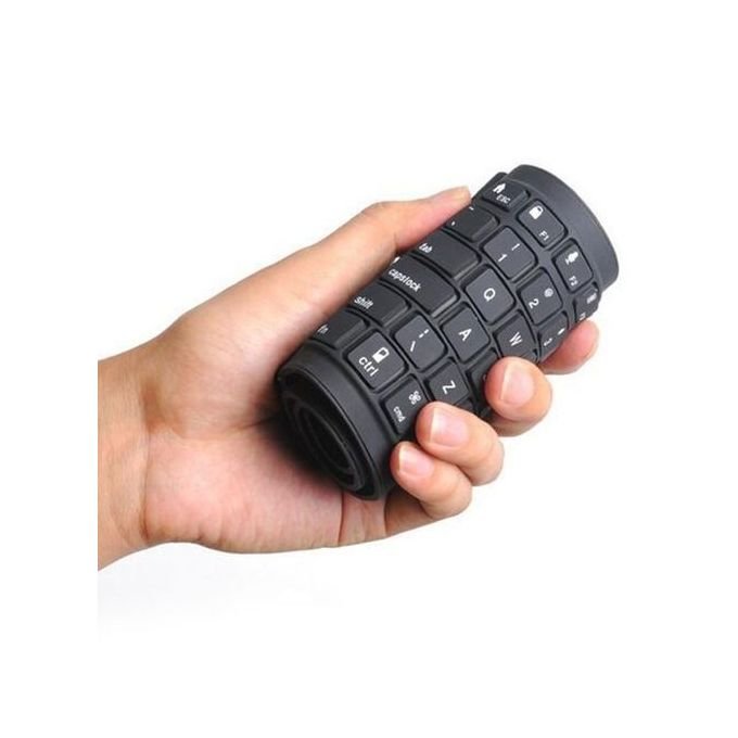 Black Flexible Keyboard with Complimentary Mouse Pad in kumasi