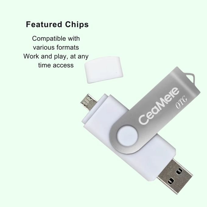 CeaMere 128GB OTG Micro USB Flash Drive for Smartphones, Laptops, and Tablets — product view 2