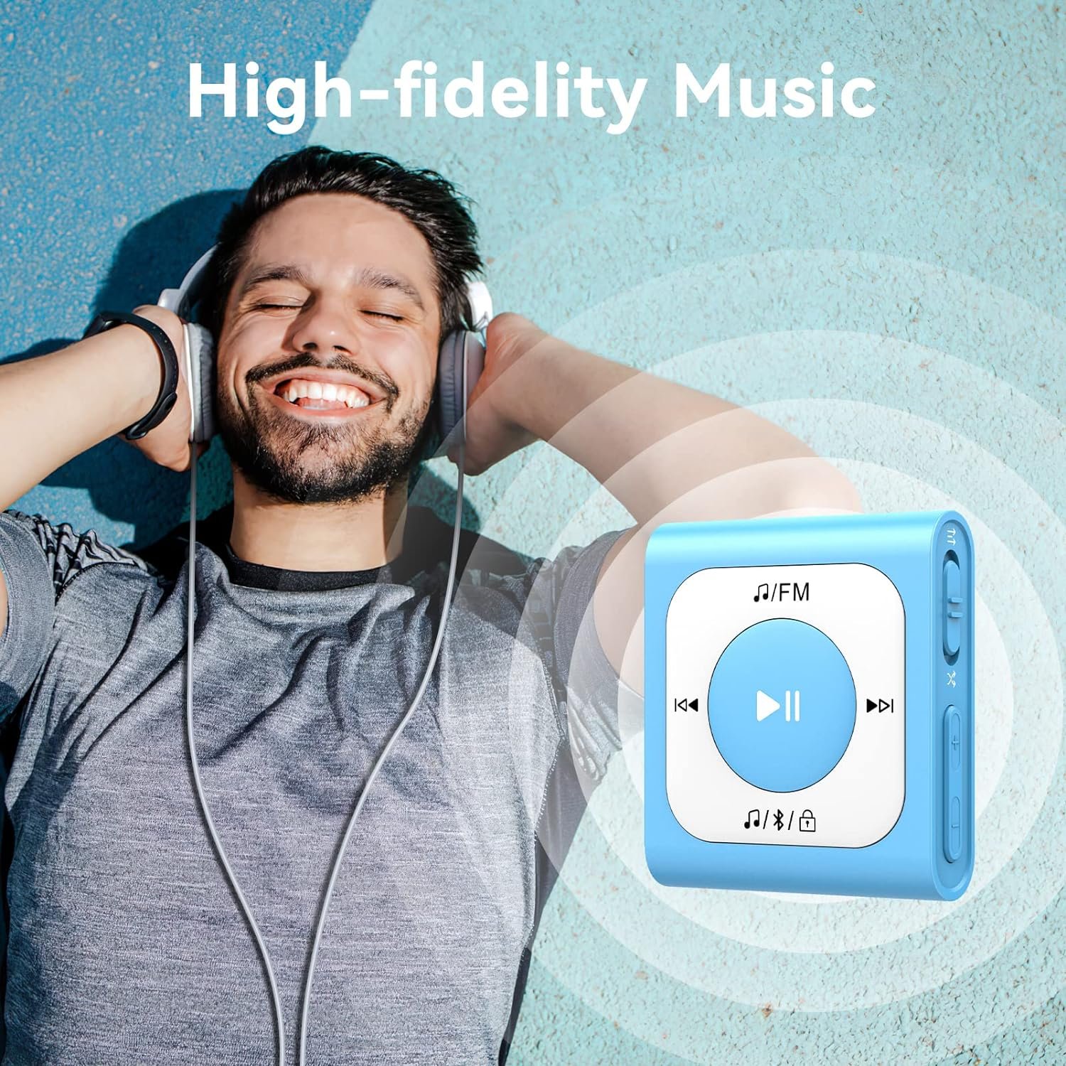 Buy 64GB Clip MP3 Player with Bluetooth, AGPTEK Portable Music Player with FM Radio, Shuffle, No Phone Needed, for Sports – A51PL in kumasi aaa