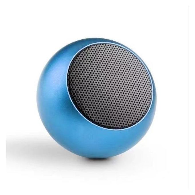 Blue Portable Bluetooth Speaker with Card Slot and Mini Metal Heavy Bass for Outdoor Use