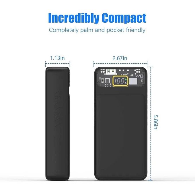30,000 mAh Black Portable Power Bank