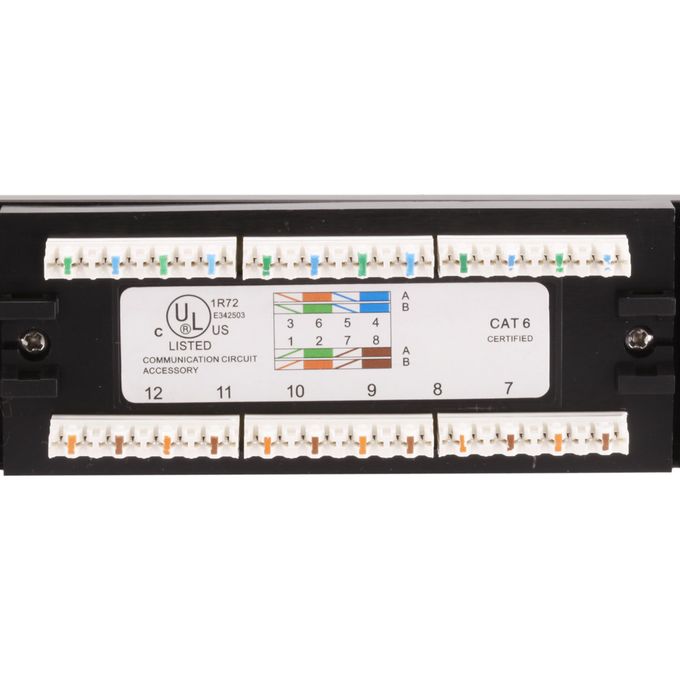 19” 1U Rack Mount 24-Port Cat6 Patch Panel