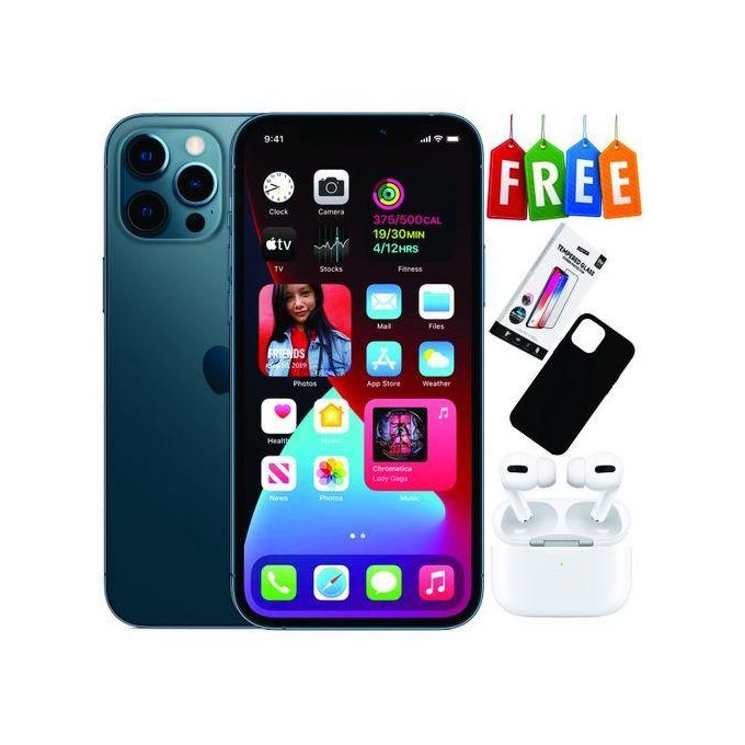 Apple iPhone 12 Pro Max – 6.7-inch Super Retina XDR OLED Display – 128GB Storage – 6GB RAM – Triple 12MP Camera – Pacific Blue + Complimentary Accessories