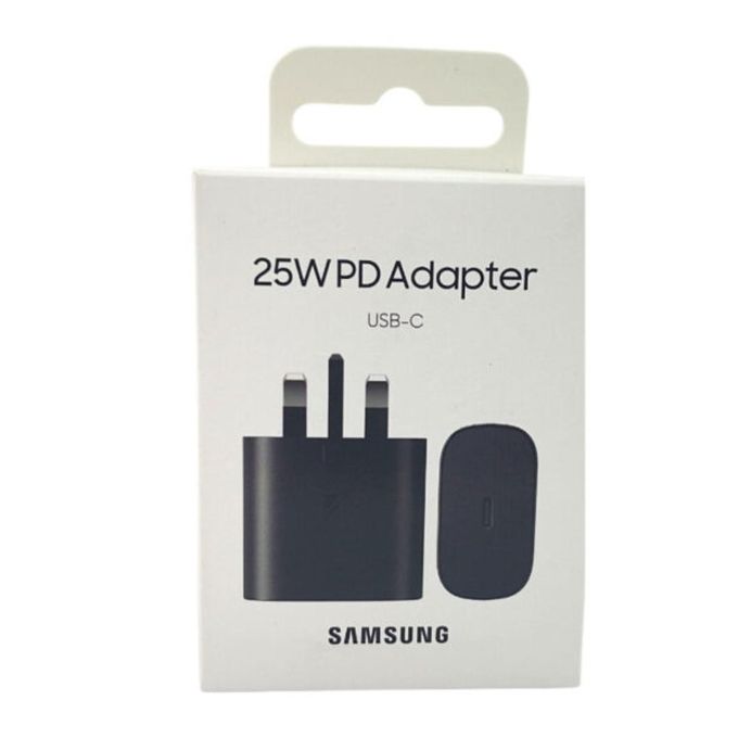 Samsung 25W Super Fast Charger (3-Pin) with Type-C to Type-C Cable – Black