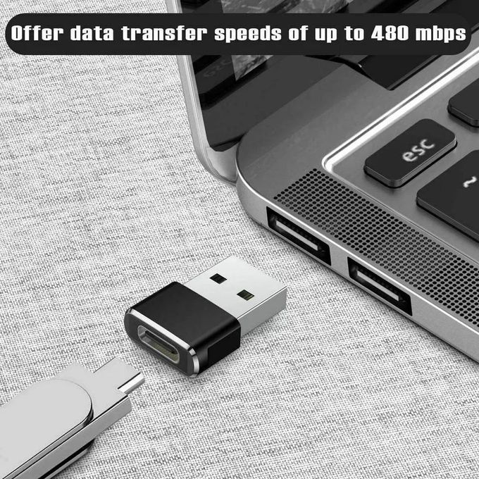 Black USB 3.1 Type-C OTG Adapter with 6A Support