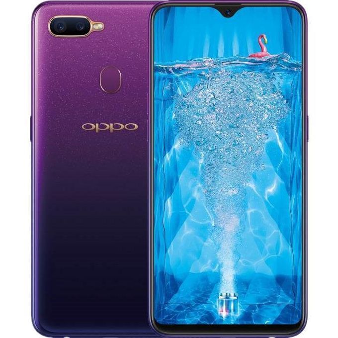 Refurbished OPPO F9 Smartphone – 6.3-inch Display, 6GB RAM, 128GB Storage, 3500mAh Battery, 16MP + 25MP Cameras, Fingerprint Sensor, Dual SIM – Purple