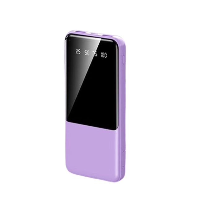 4-in-1 Ultra-Slim 20000mAh (74Wh) Portable Power Bank with Integrated USB, Type-C, Micro-USB, and Lightning Cables, Dual Input (Micro USB & Type-C), LED Display, Fast Charging –...