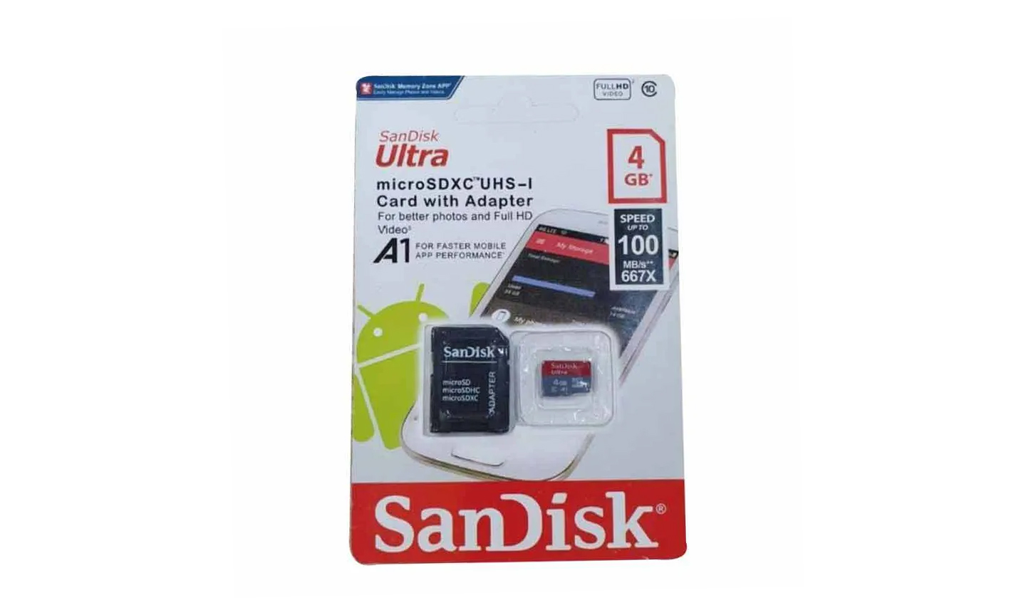4GB Micro SD Card by Sandisk