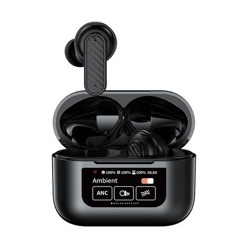 Buy YW08 TWS Wireless Earbuds Touch Control LCD Screen Earphone – Black in Kumasi