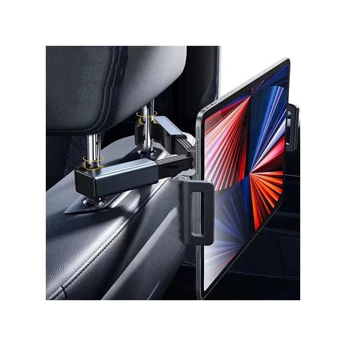Black Car Headrest Holder for Mobile Phones and iPad Tablets