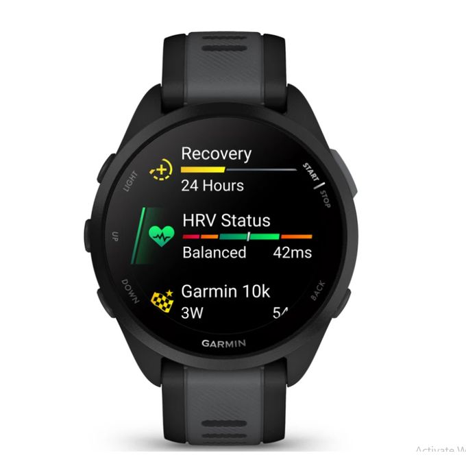 Garmin Forerunner 165 GPS Watch in Black and Slate Grey